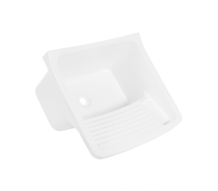 Pileta p/ Lavar Ropa Astra 24Lts Blanco (Soporte, Tornillo, Tarudo y Sopapa)