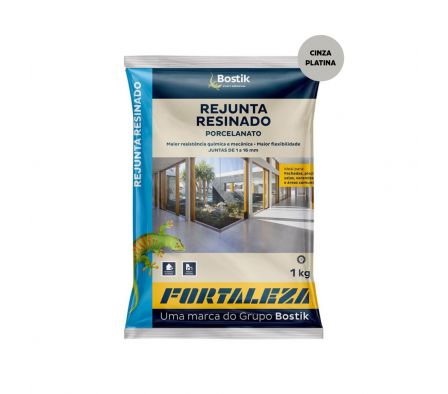 Rejunte Resinado Fortaleza Cinza Platina  1KG