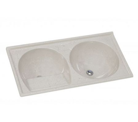 Pileta p/Lavar Ropa Rorato Doble 100x51 Beige