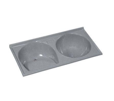 Pileta p/Lavar Ropa Rorato Doble 124x62 Gris