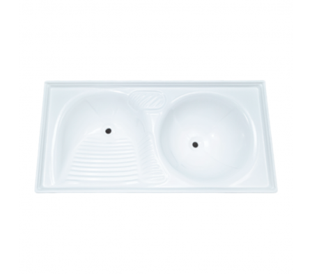 Pileta de Fibra Doble Color Blanco 100x50 cm (617) 7969