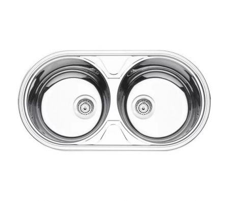 Bacha Tramontina Doble Redonda 94035/202 Alto Brillo 85x44 cm