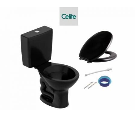 Kit Inodoro Celite Saveiro Negro (Inod+Caja+Tapa)