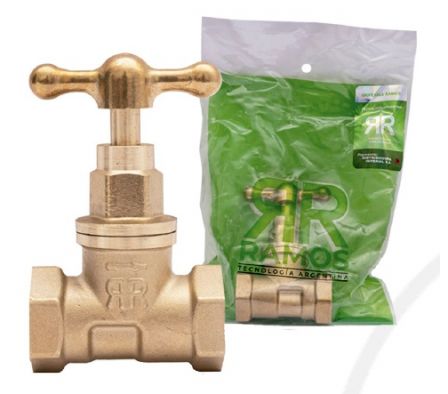 Llave de Paso 1/2 Ramos New RR Bronce 11529