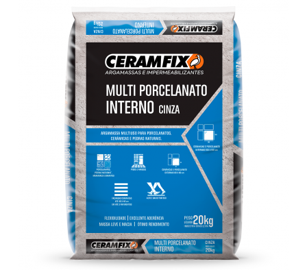 Argamasa Ceramfix Multi Porcelanato Interno Cinza 20KG