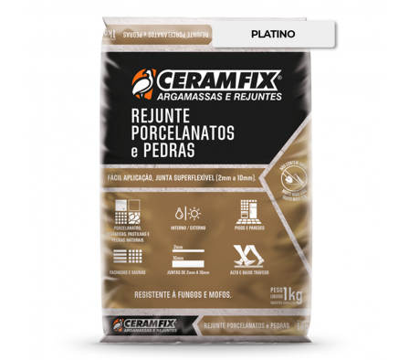 Rejunte Porcelanato 1KG - Platino