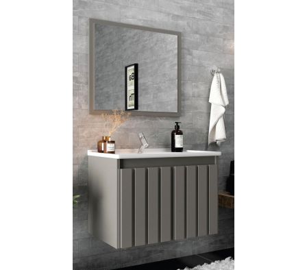 Mueble de baño DIKASA Barra Cimento 60 cm 179601616