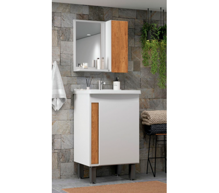 Mueble de baño DIKASA Parati Noce 45 cm c puerta blanca c/patas 184450701