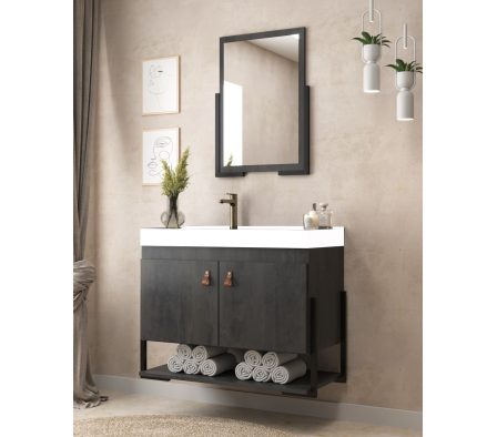 Mueble de baño DIKASA Opera 60 Carbono (Negro) 192801313 (191601313)