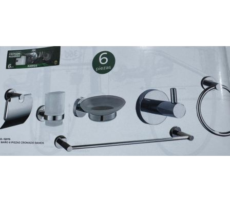 Kit Baño 6 Piezas Cromado Ramos 15075