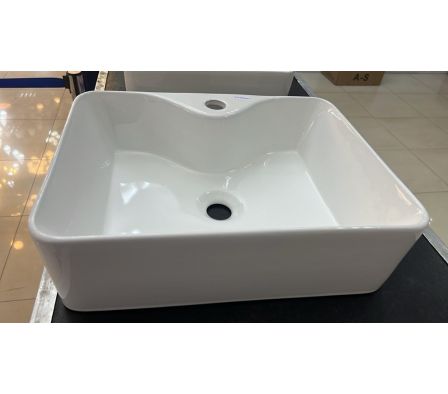 Bacha Ceramica 48x37x14 Sobreponer Cuadrada Blanco 2025030201