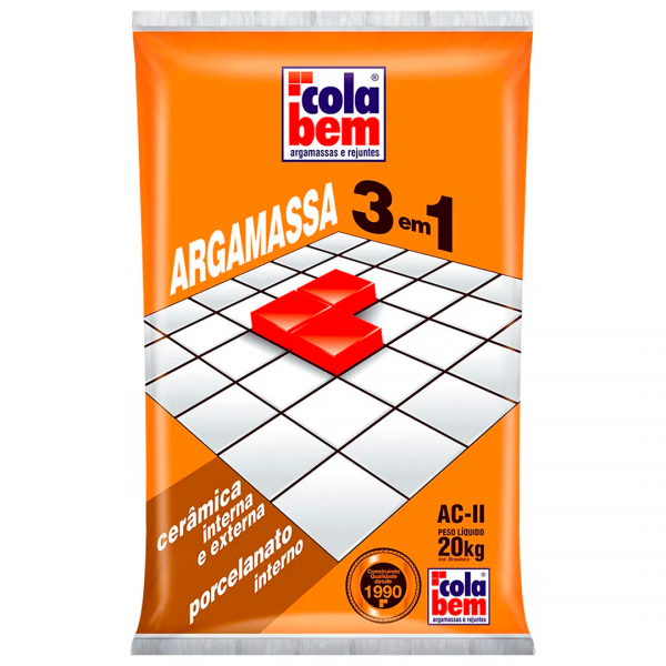 Argamassa Colabem Acll Cinza Porcelanato Interno 20 Kg